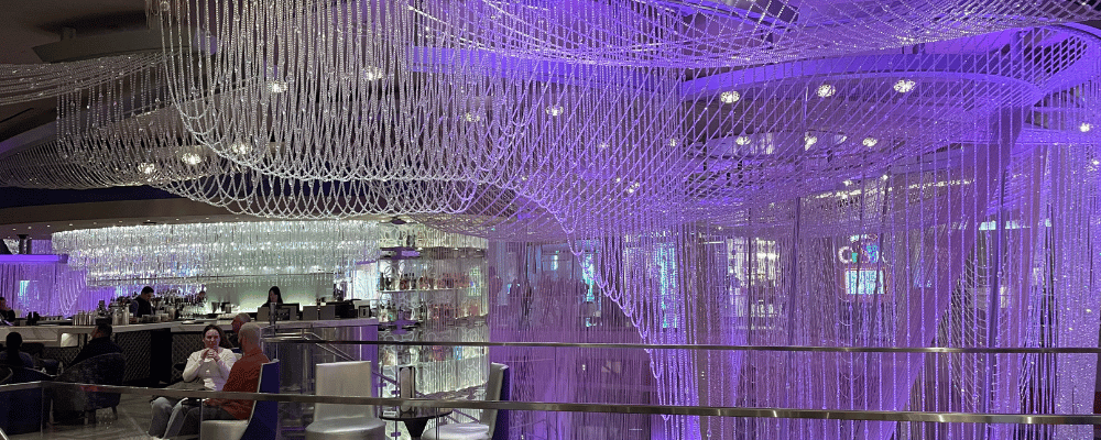 purple chandelier bar at the cosmopolitan las vegas