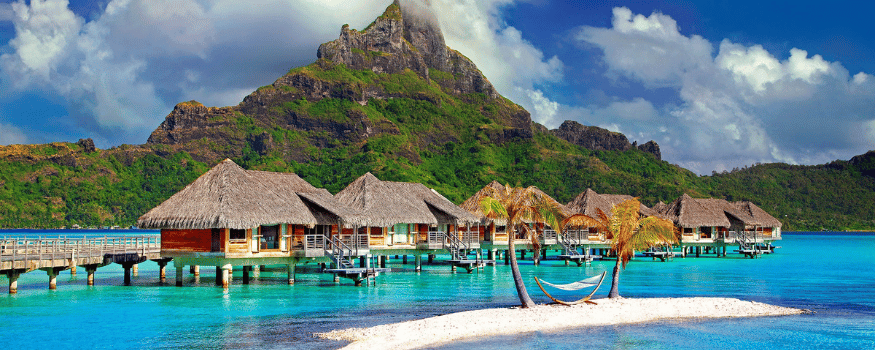 huts in the water for an incentive trip