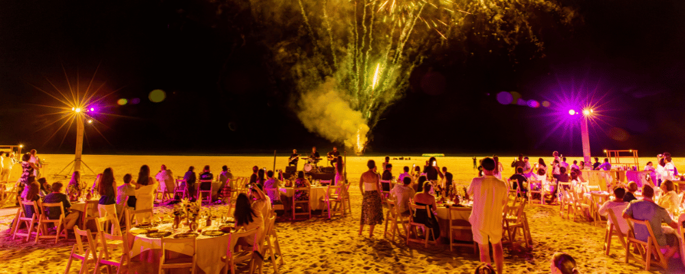 incentive travel event attendees watching fireworks