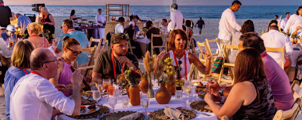 group of attendees networking during an incentive travel event