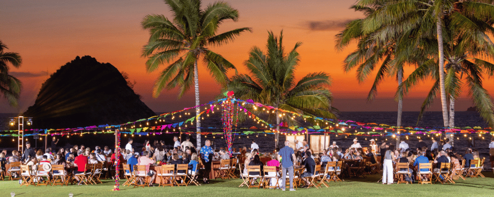 group of attendees networking during an incentive travel event