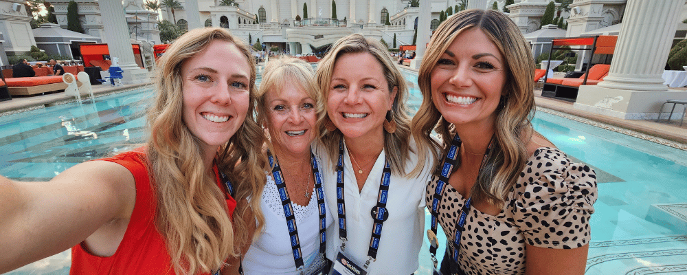 group of event attendees working at a corporate conference in las vegas