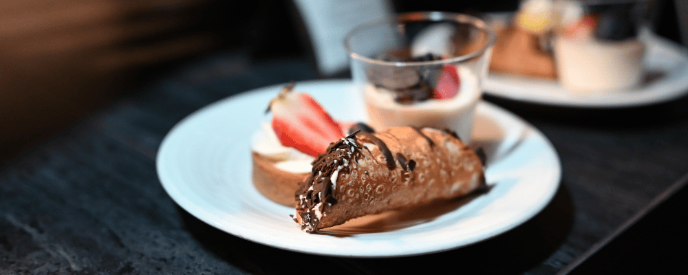 dessert being served at a corporate conference