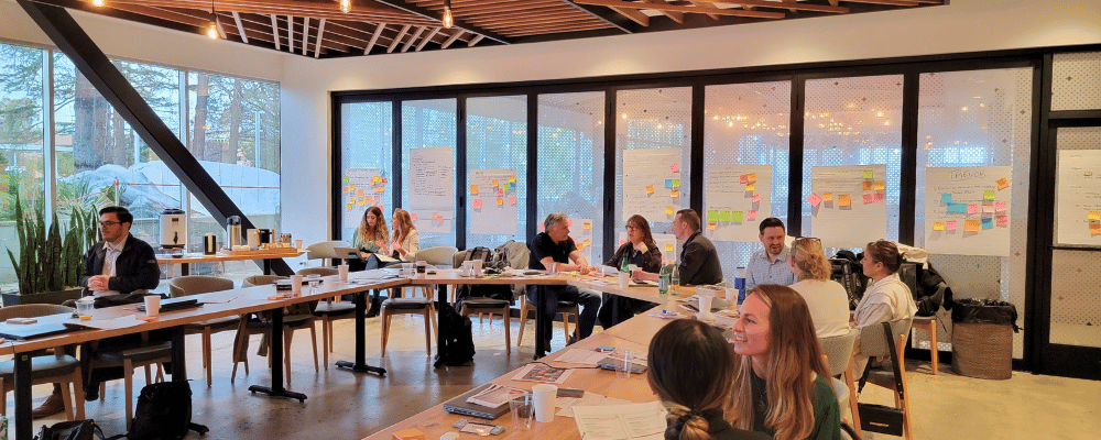 group of event attendees participating in a meeting
