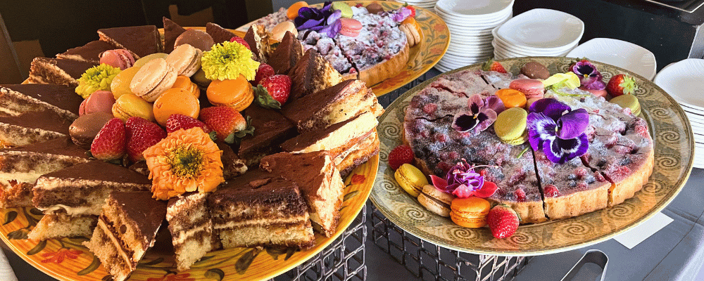 dessert table at a corporate conference event