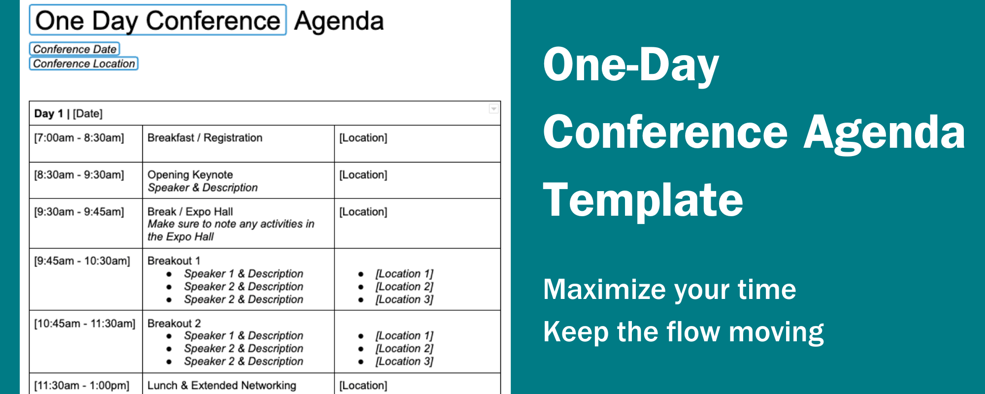 one day conference agenda template