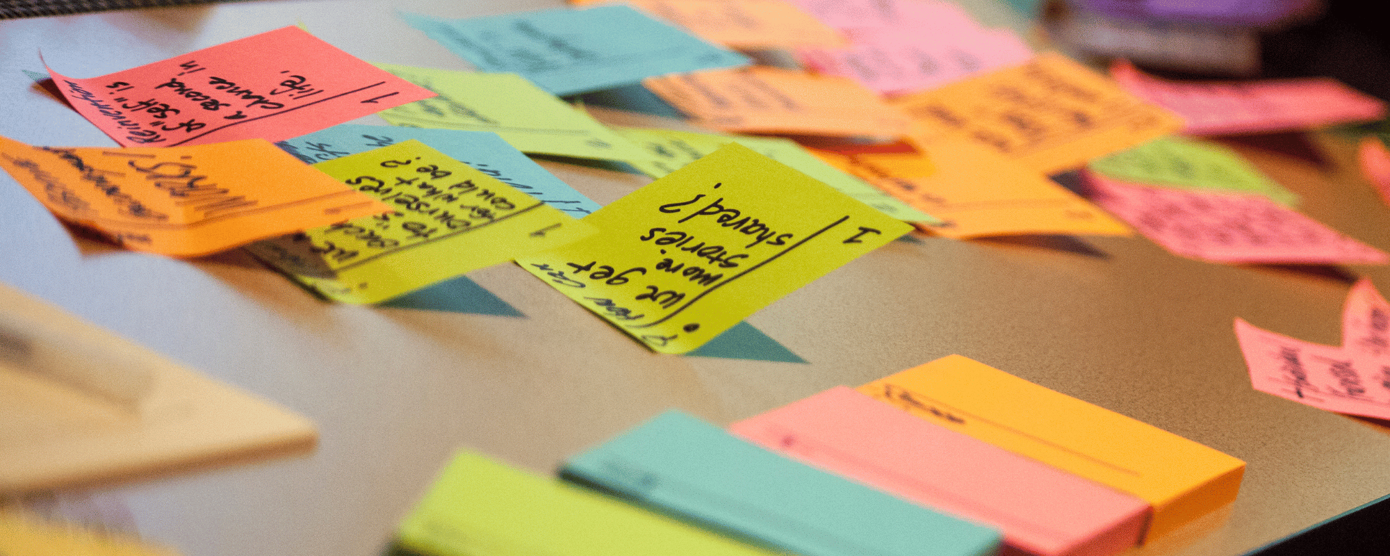 sticky notes planning all inclusive retreat