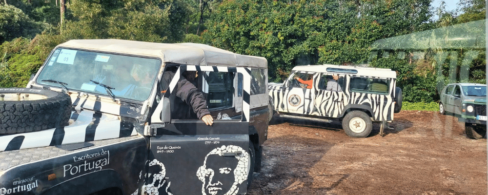 group of attendees riding a jeep during a scavenger hunt