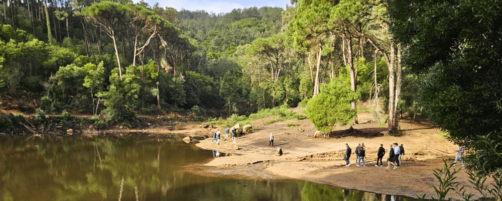group of attendees hiking in portugal