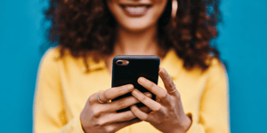 woman on her phone using social media