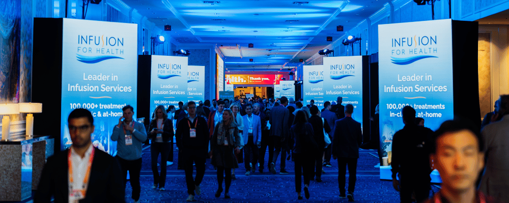 LED lights at a corporate conference