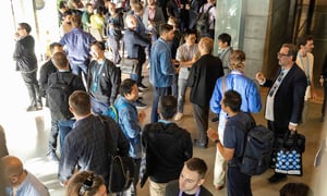 group of attendees networking during a user conference