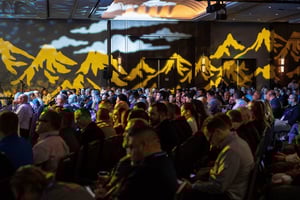 group of attendees at a sales kickoff meeting