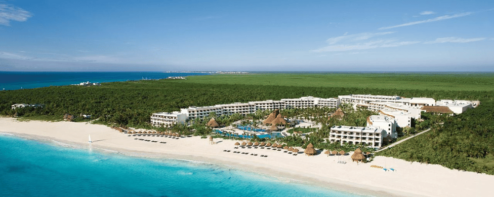 aerial view of ocean beach and secrets maroma beach