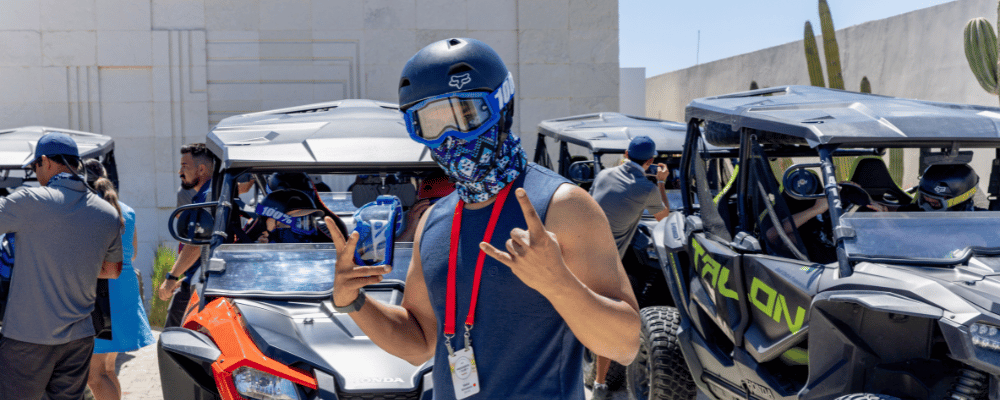 incentive trip attendee doing an ATV activity