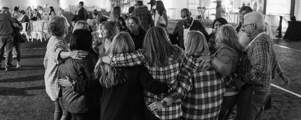 group of event attendees networking during a conference