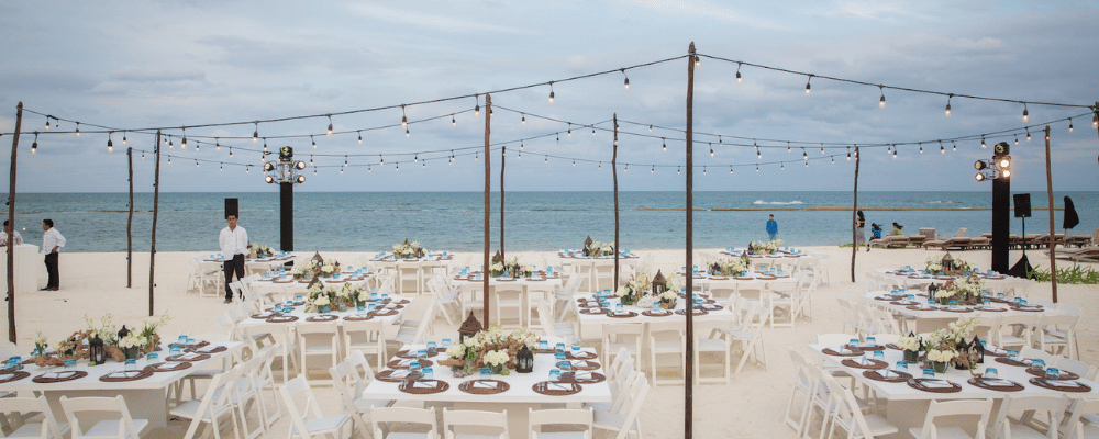 corporate dinner on the beach