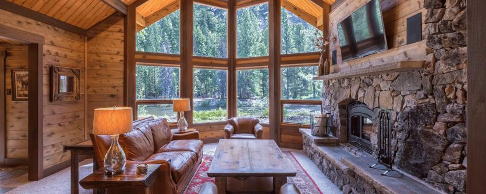 interior of triple creek ranch in montana