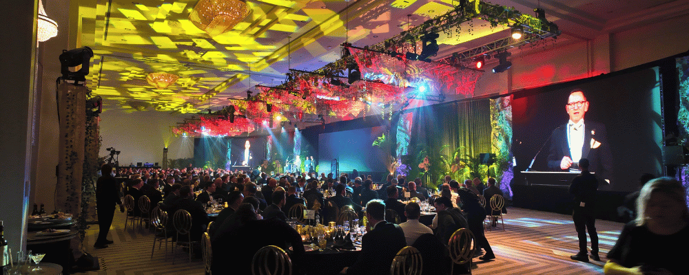 keynote presenting during a corporate conference