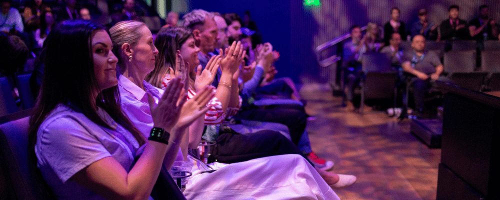 group of attendees watching a user conference san fransisco