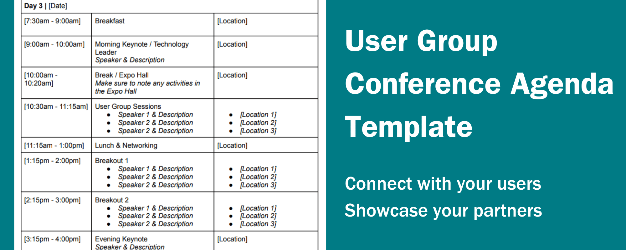 user group conference agenda template