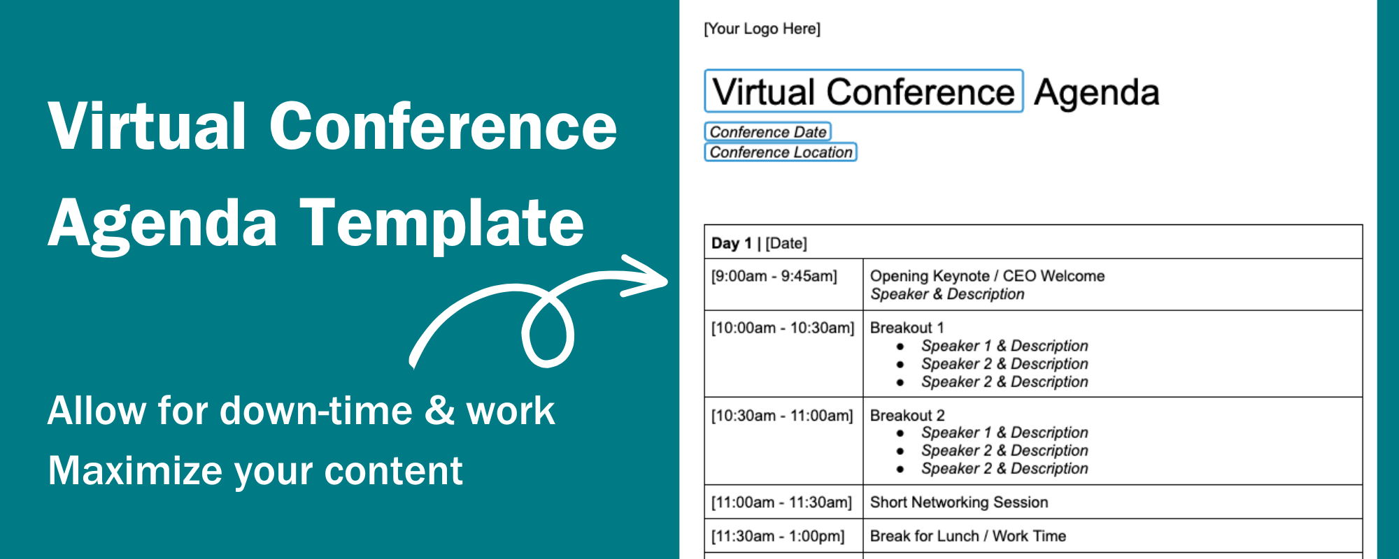 virtual conference agenda template